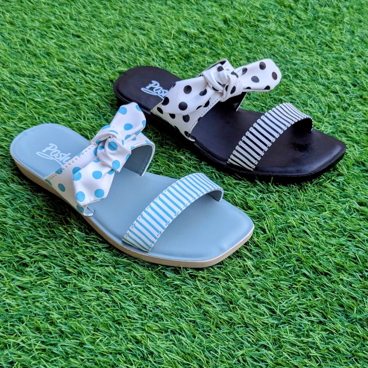 Dotted bows slides (Posh) - Thousand Slippers
