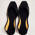 All black embroided velvet khussa for girls - Thousand Slippers