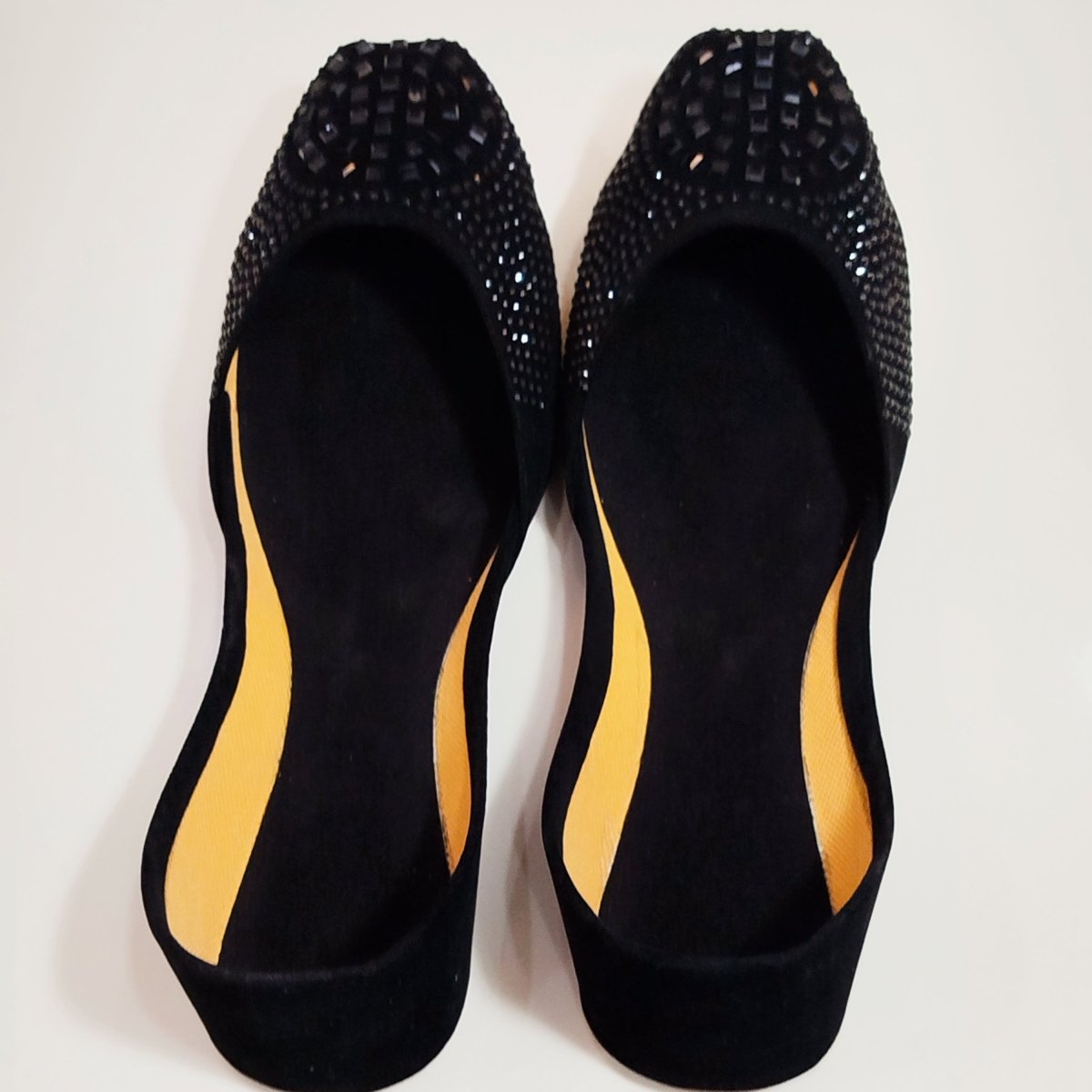 All black embroided velvet khussa for girls - Thousand Slippers