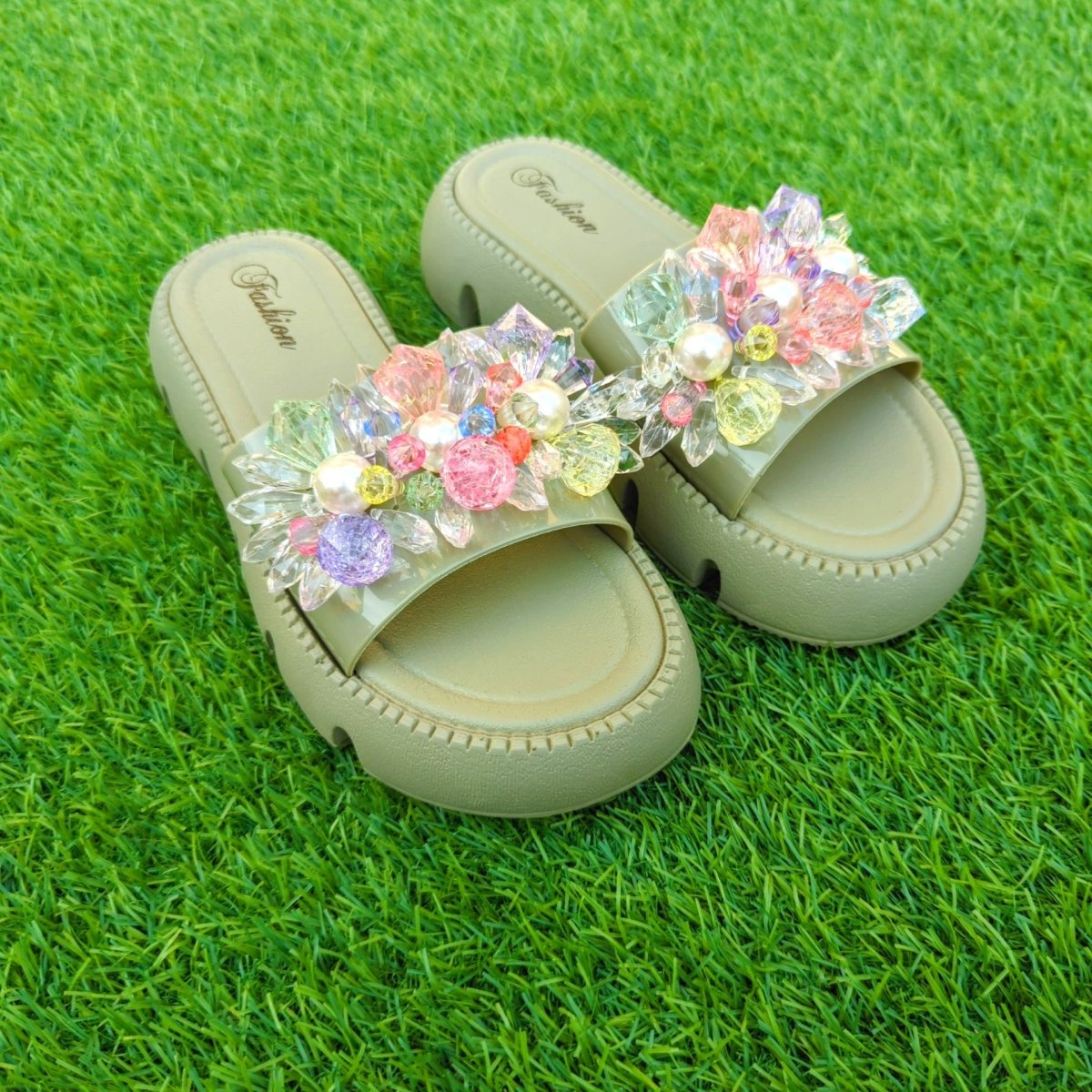 Crystal Pearl Slippers - Thousand Slippers