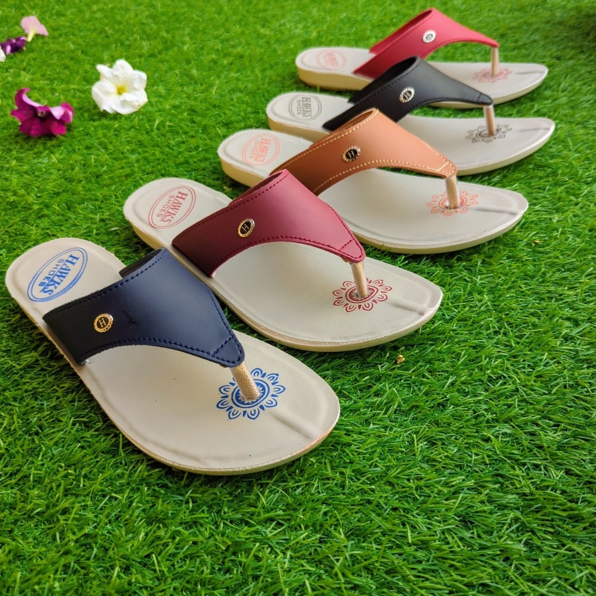 Soft easy flip flops for ladies (hawks) - Thousand Slippers