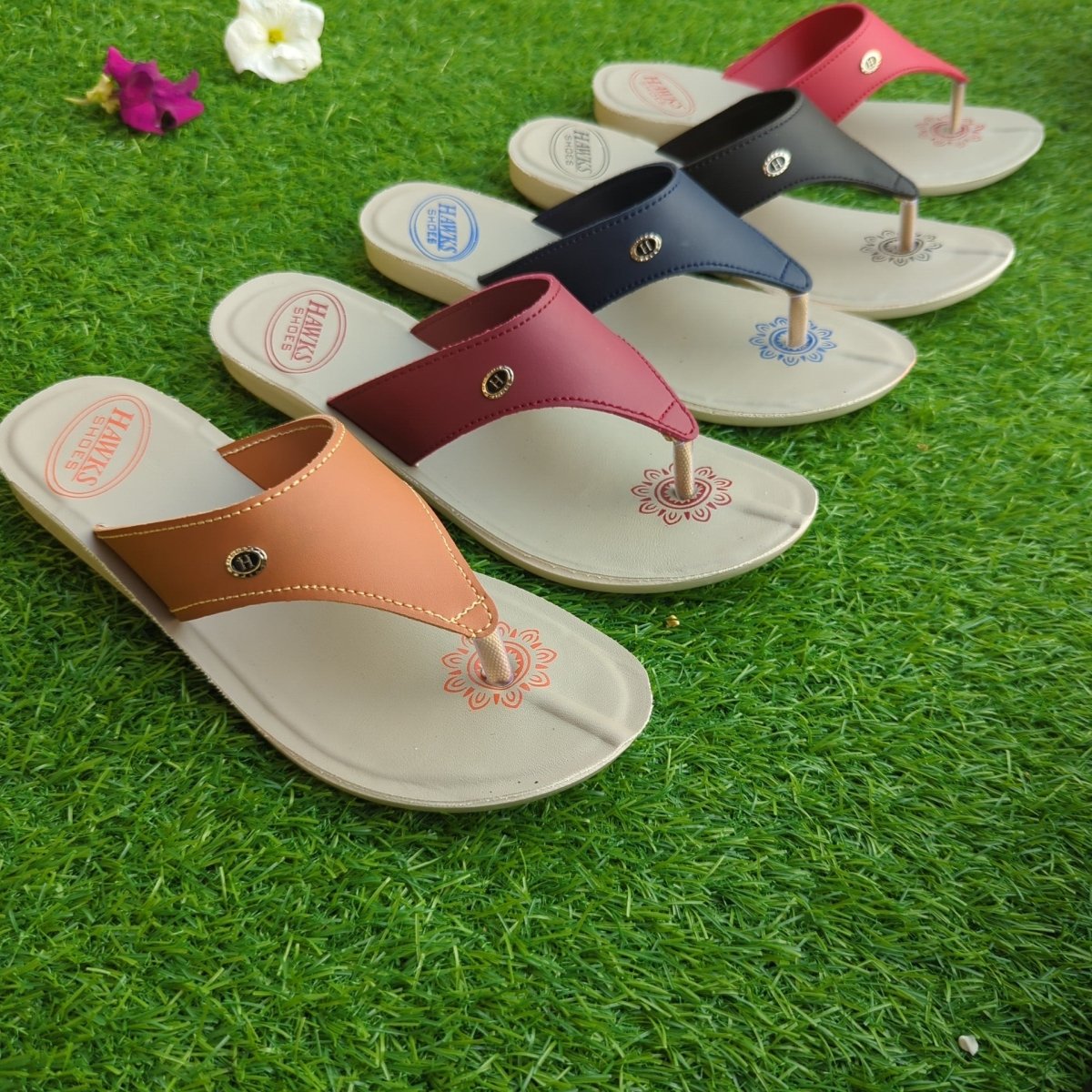 Soft easy flip flops for ladies (hawks) - Thousand Slippers