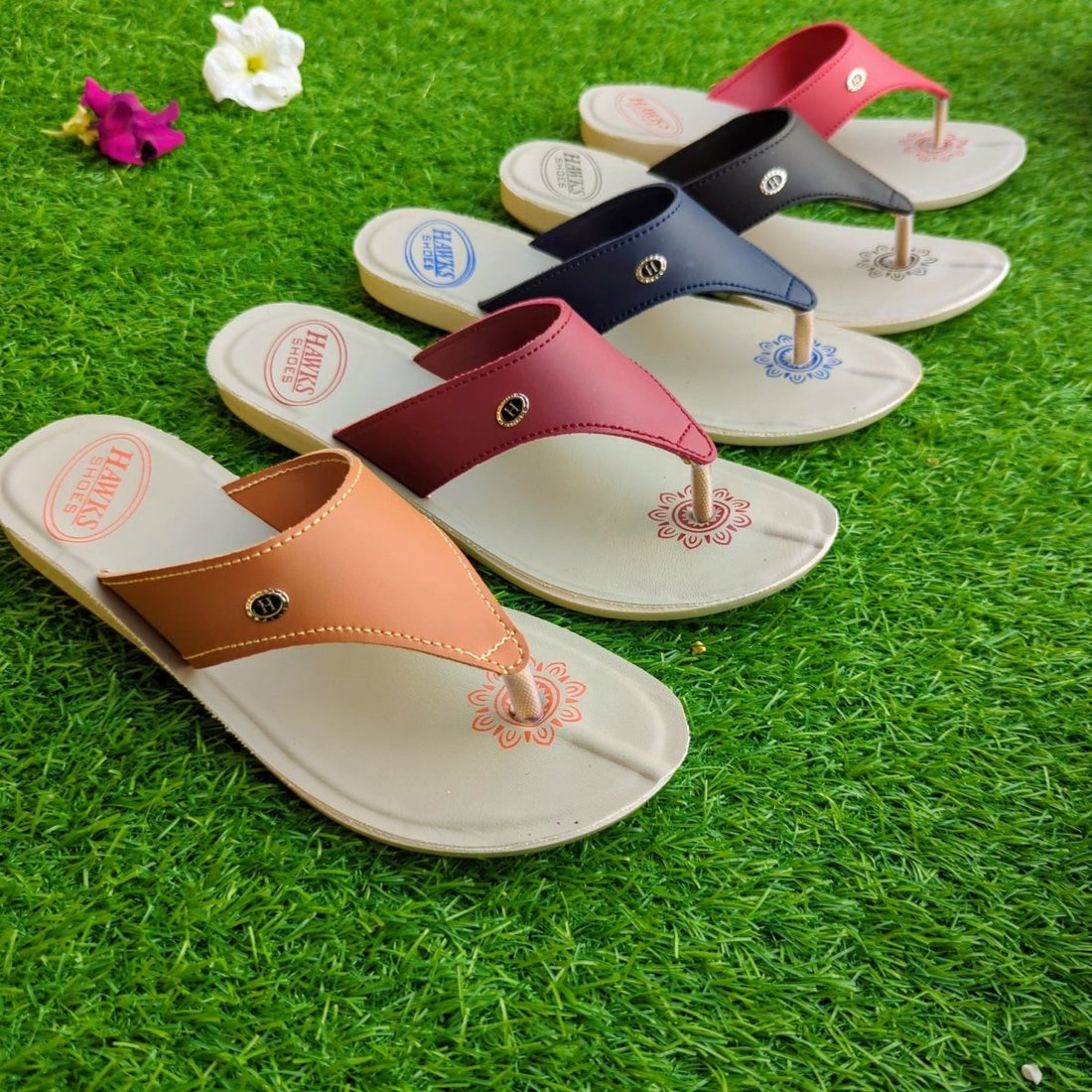 Soft easy flip flops for ladies (hawks) - Thousand Slippers