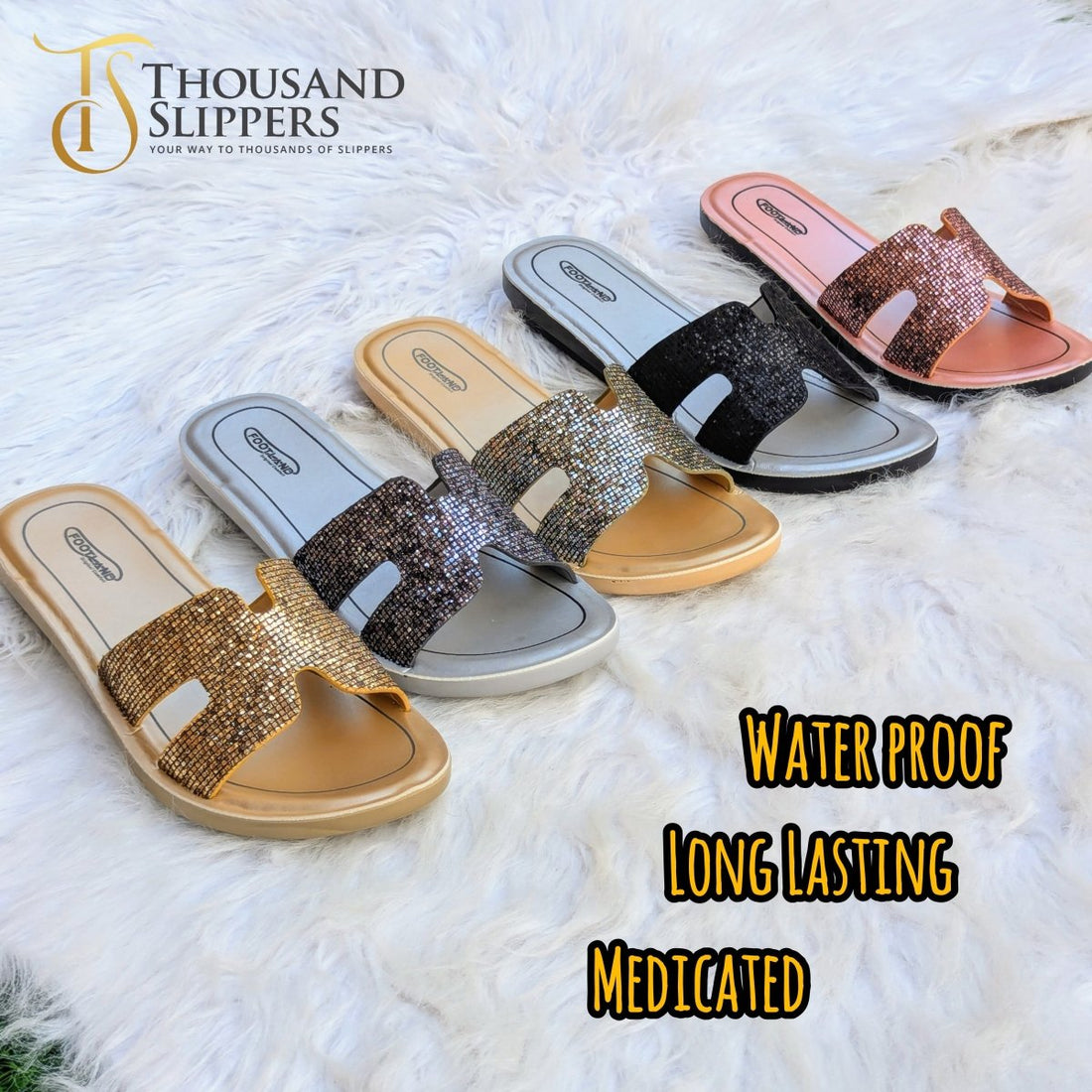 Fancy Feet medicated slippers for ladies (d3) - Thousand Slippers