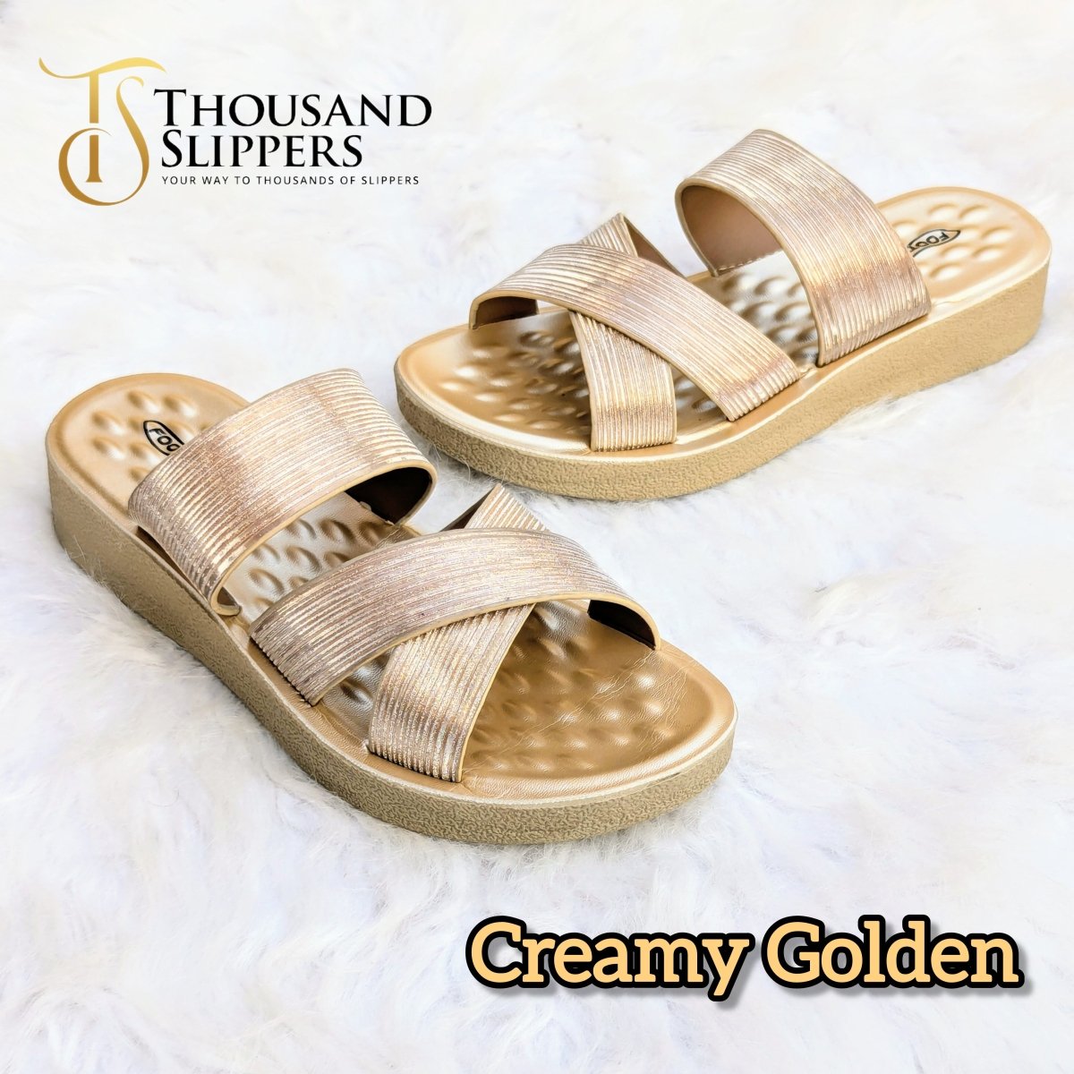Comfortable Cross Straps Fancy Slipper for Females (s2) - Thousand Slippers