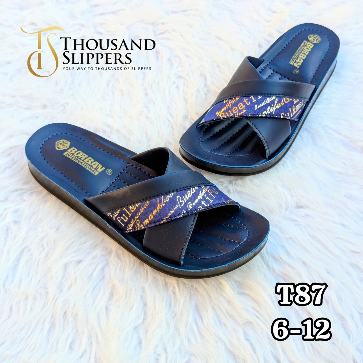 Medicated Calligraphy Slippers (t87) - Thousand Slippers