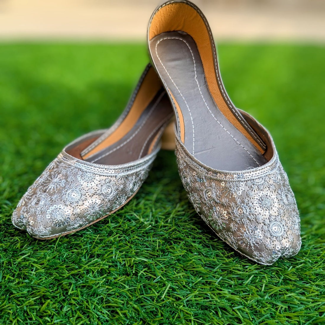 Grey Gola Khussa - Thousand Slippers