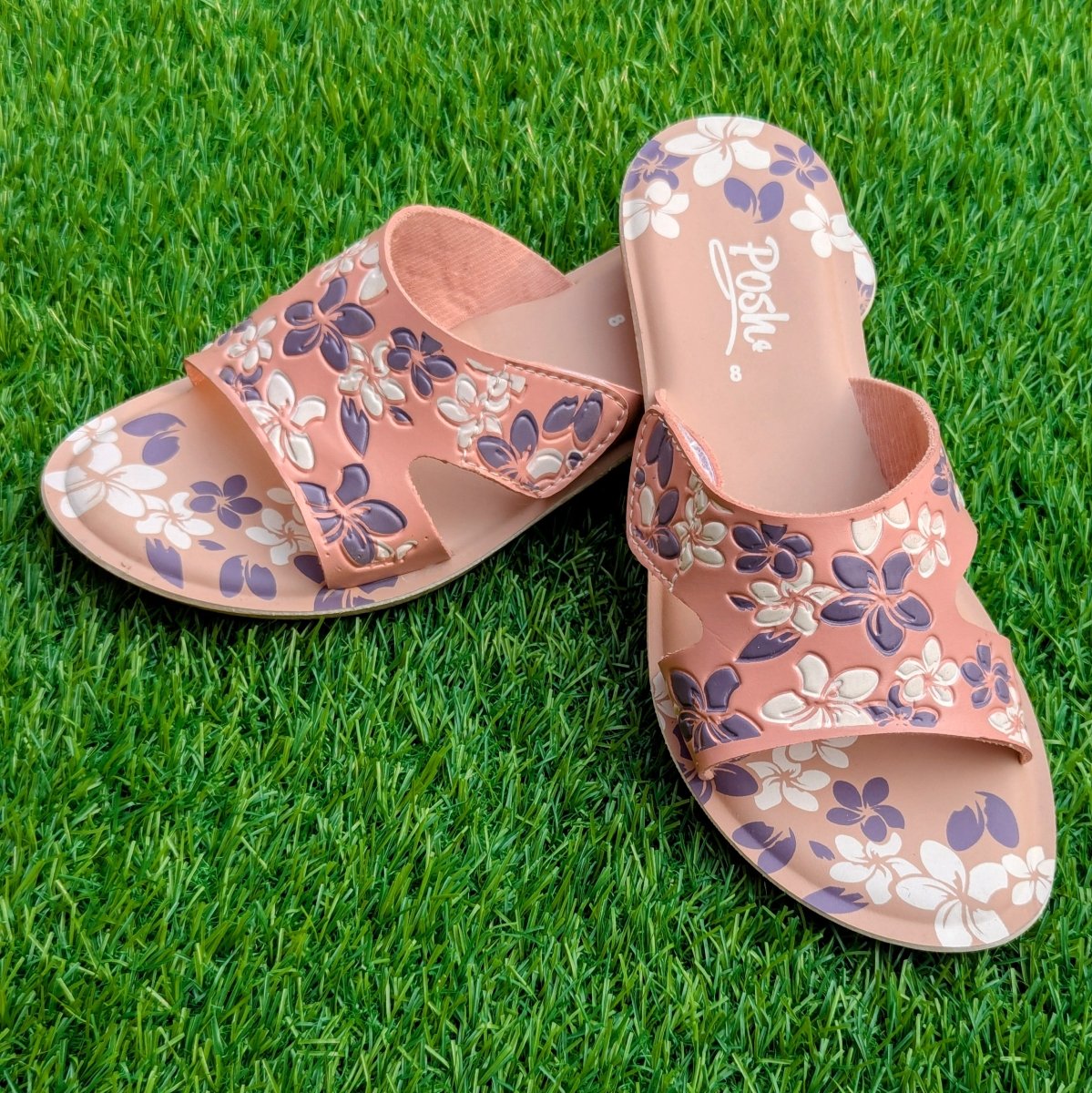 Floral charm slippers (Posh) - Thousand Slippers