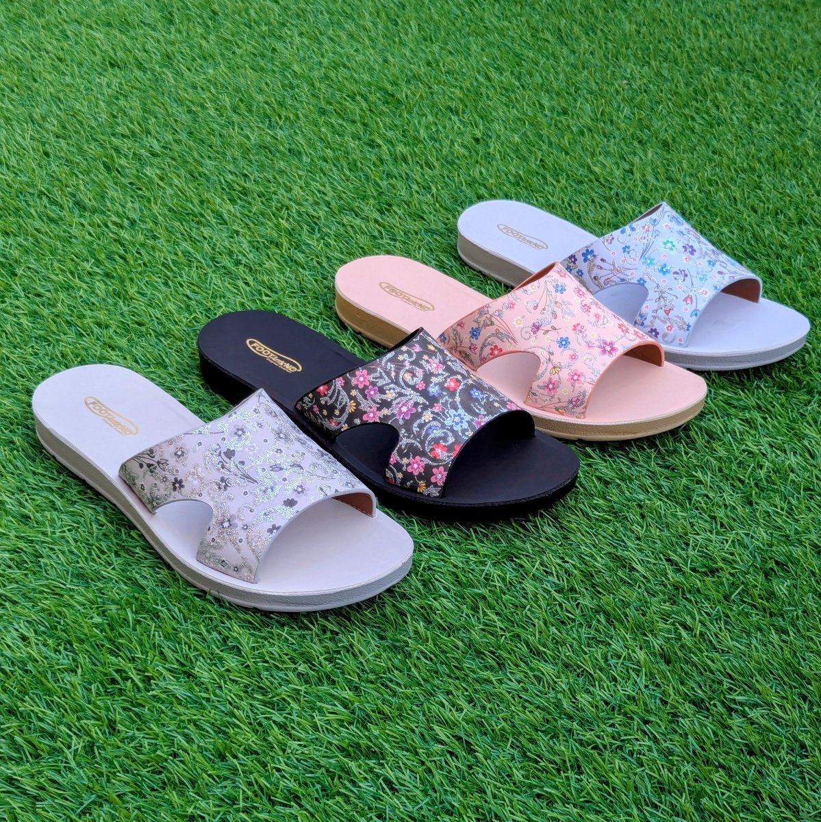 Floral bloom slides (f3) - Thousand Slippers