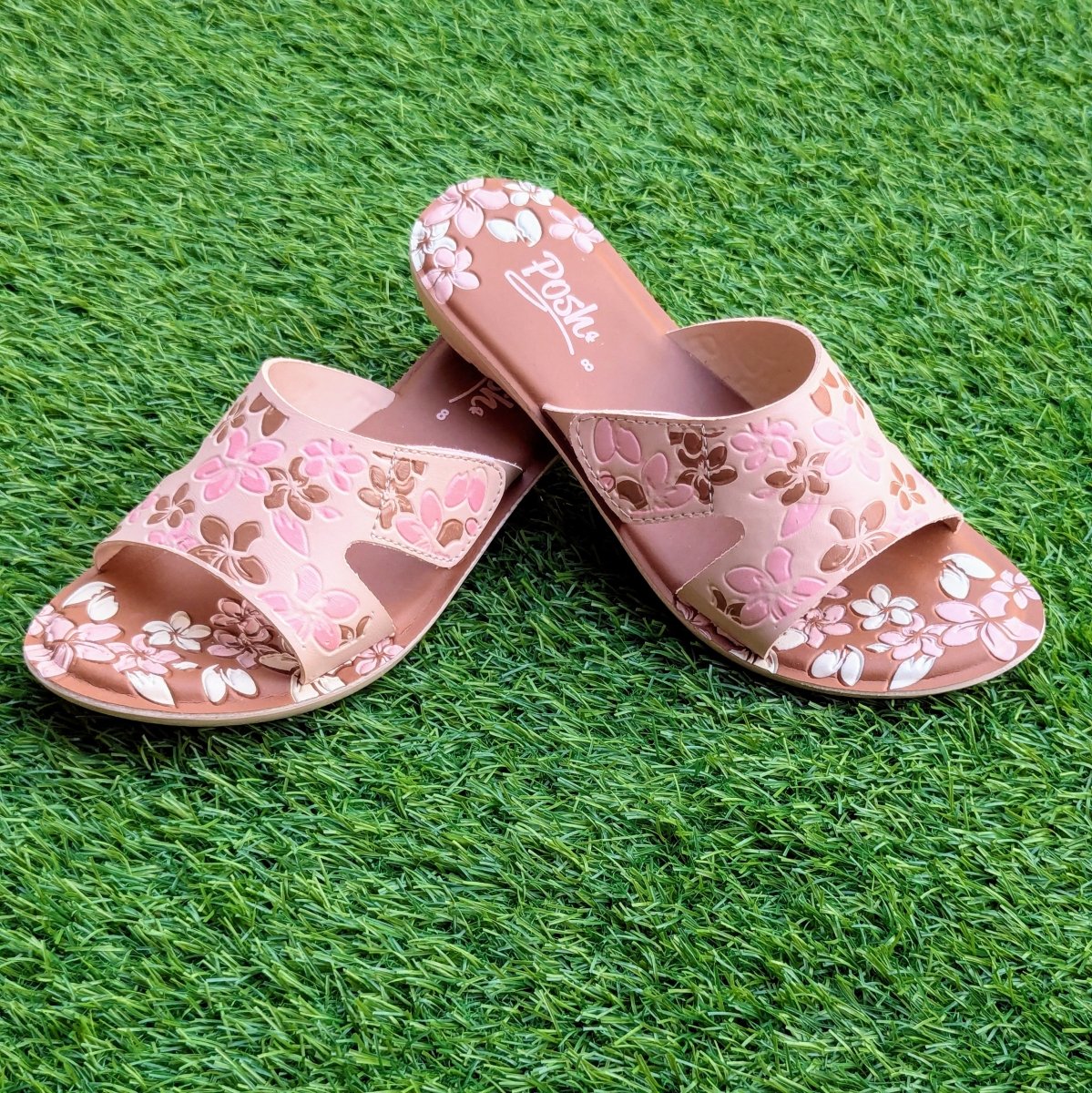 Floral charm slippers (Posh) - Thousand Slippers