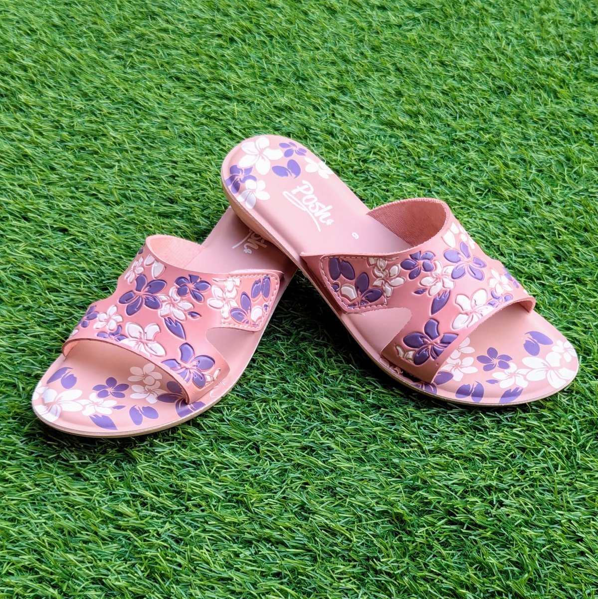 Floral charm slippers (Posh) - Thousand Slippers