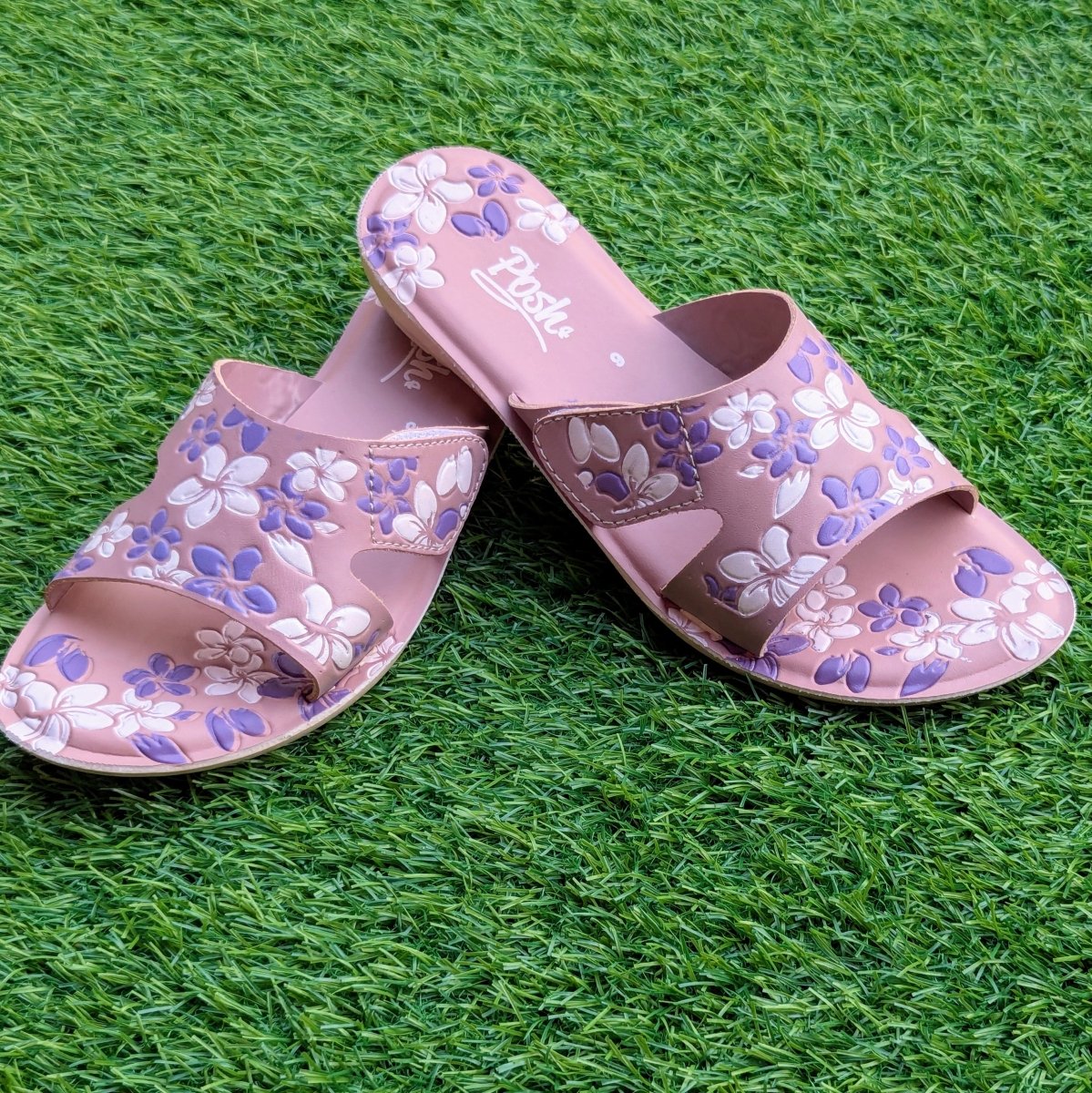 Floral charm slippers (Posh) - Thousand Slippers