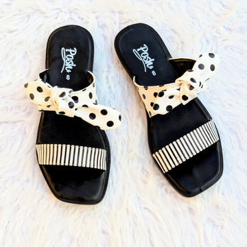 Dotted bows slides (Posh) - Thousand Slippers