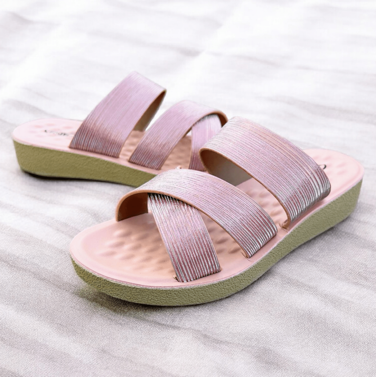 Comfortable Cross Straps Fancy Slipper for Females (s2) - Thousand Slippers