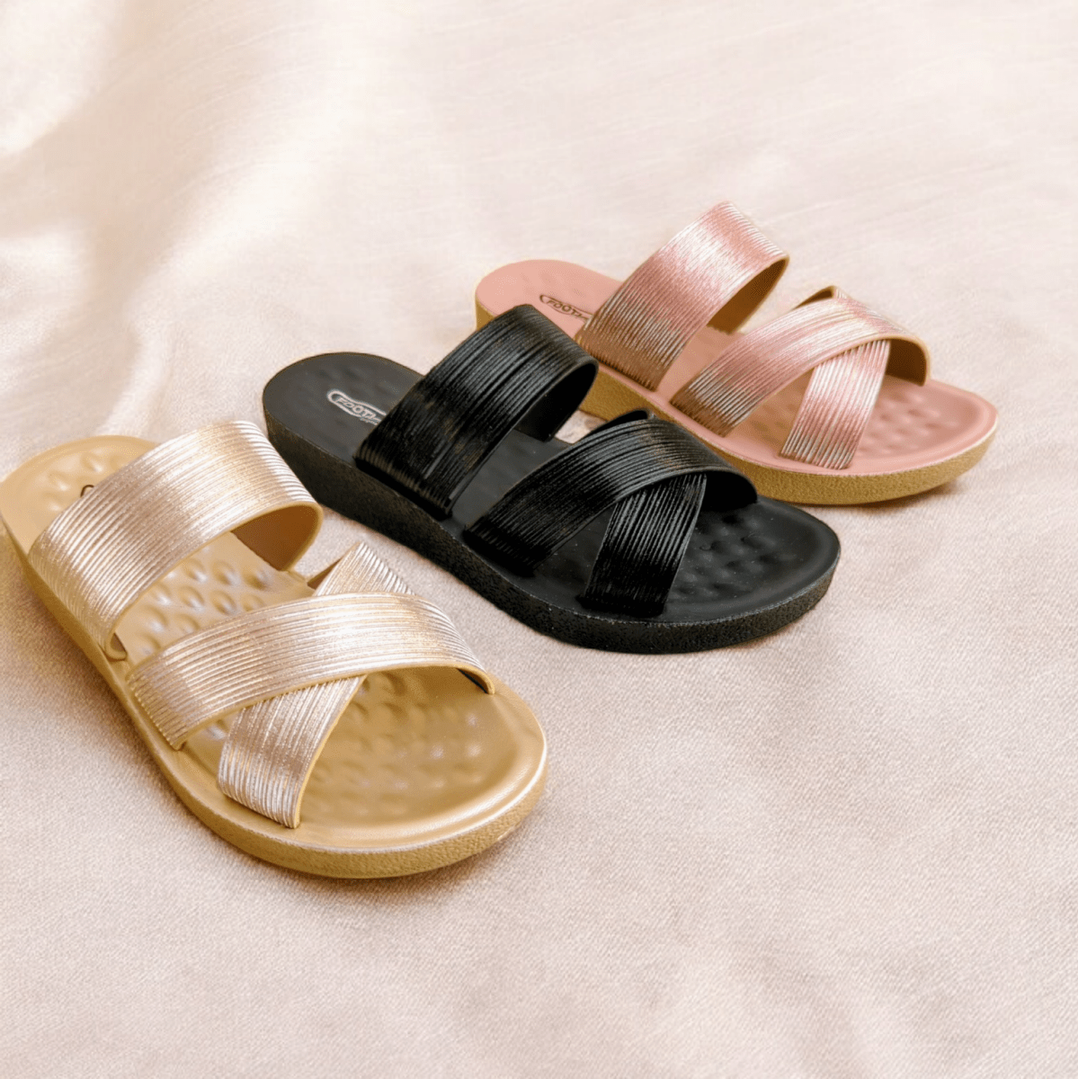Comfortable Cross Straps Fancy Slipper for Females (s2) - Thousand Slippers