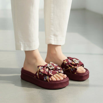High Sole floral design slippers  (2208)
