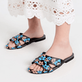 Floral charm slippers (Posh) - Thousand Slippers