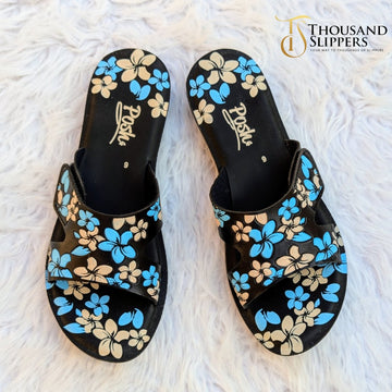 Floral charm slippers (Posh) - Thousand Slippers