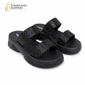 Dazzle Mash Double Straps Comfy Slides (FLR5)
