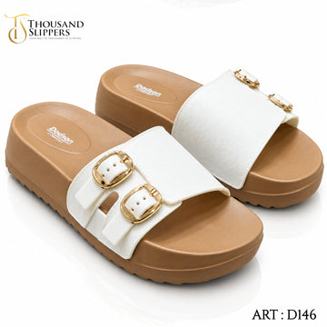 DualStep Buckle Slides for Women [D146]