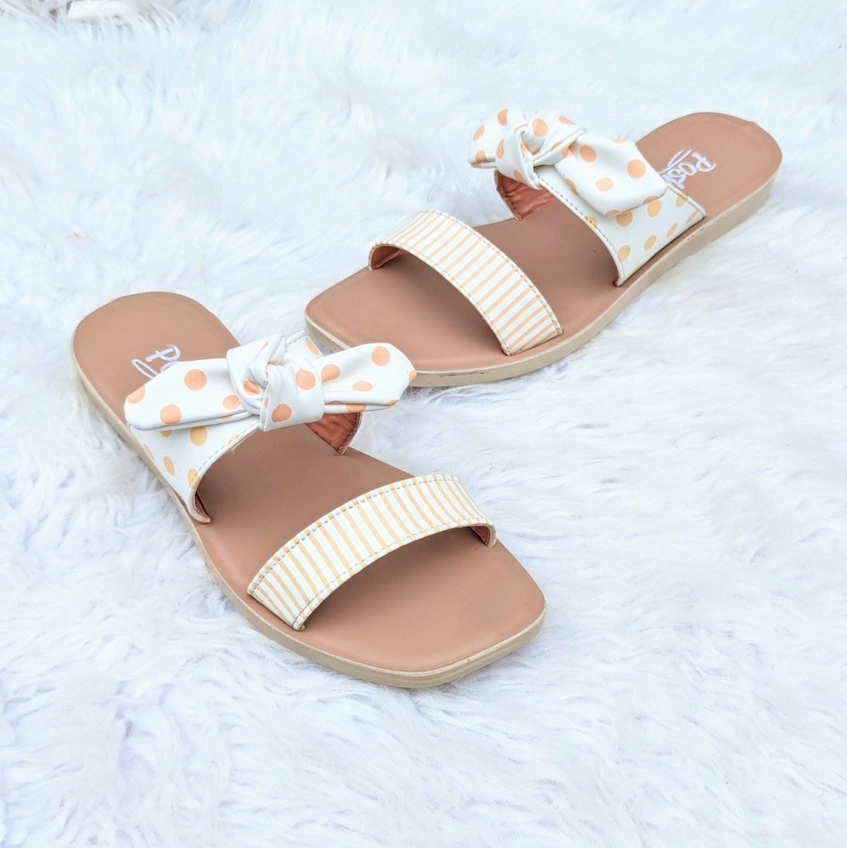 Dotted bows slides (Posh) - Thousand Slippers