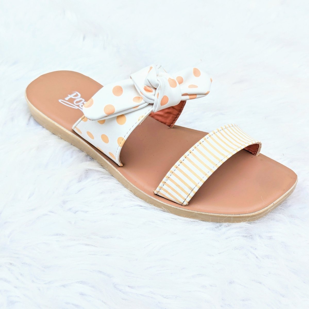 Dotted bows slides (Posh) - Thousand Slippers
