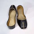Black tilla khussa for girls - Thousand Slippers