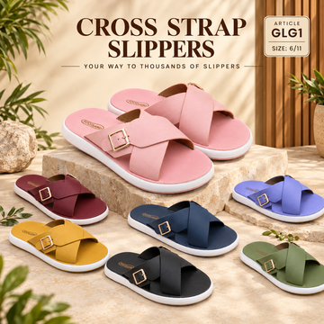 Cross Buckle Medicated Slides [FLG1]
